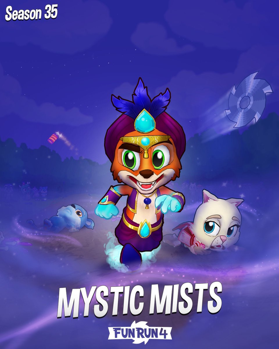 TheFunRun's tweet photo. Magic isn't real, but the speed of Season 35 is. ���✨ Master the Mystic Mists and claim your three wishes (and by this, we mean some magical loot).

New Runner Pass Season 35 is LIVE! 💨 #FunRun https://t.co/FwW0x3pFbT