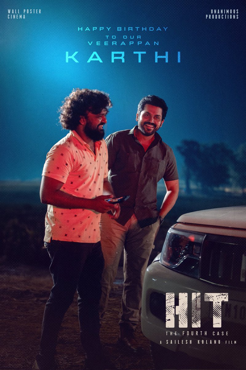 telugufilmnagar's tweet photo. Team #HITVerse wishes ACP Veerappan, @Karthi_Offl a very Happy Birthday ๐ฅ
Natural Star @NameisNani @KolanuSailesh @walpostercinema @UnanimousProds #TeluguFilmNagar https://t.co/KNFE4c2Ipn
