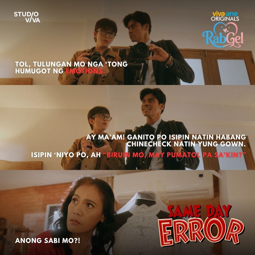 StudioVivaPH's tweet photo. May balik yan mima. 😆
Don't miss Viva One Originals: RABGEL 'SAME DAY ERROR', starring Rabin Angeles & Jerald Napoles. Now Streaming only on Viva One!
#VivaOneOriginalsSameDayError
#Jerald Napoles
#Rabin Angeles
#StudioViva https://t.co/grYoBcXvQn