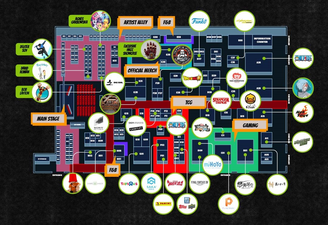香港コミコンのマップやっと出た～メインステージの後ろに天下一と