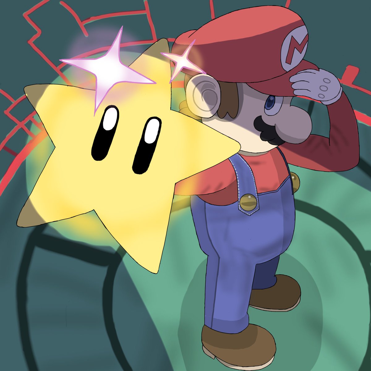 raso_ssbu's tweet photo. 少し難し���の構図に挑戦しましたーー
#イラストㅤㅤㅤ #マリオ https://t.co/fkPmaP80oi