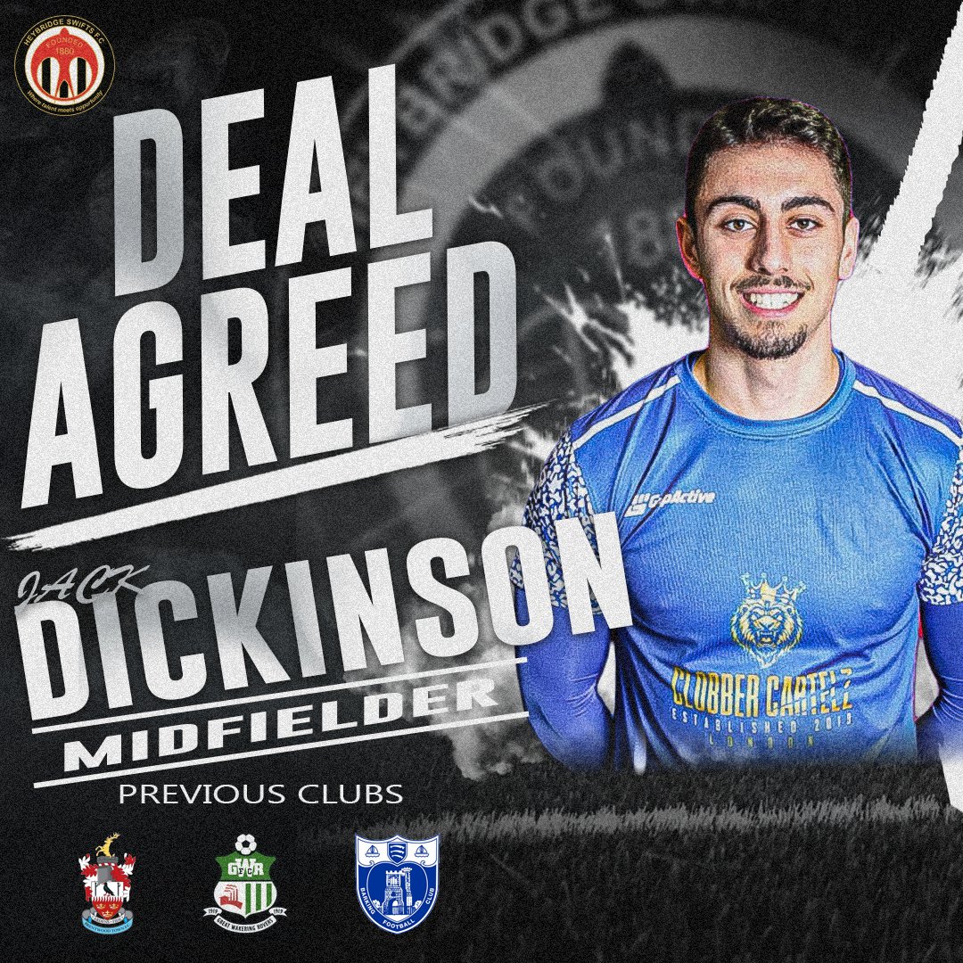 officialswifts's tweet photo. Heybridge Swifts are delighted to announce that midfielder Jack “Dicko” Dickinson has verbally agreed a deal to join the club ahead of the 2026/27 season 🖤🤍

Joining from Great Wakering Rovers, Dicko brings quality, energy and experience in the middle of the park, having also previously featured for Brentwood Town and Barking.

A hard-working midfielder with plenty of ability on the ball, Dicko adds even more strength and depth to the Swifts squad going into the new season.

Welcome to Heybridge, @jackdickinson24!

#Swifts #SwiftsAsOne