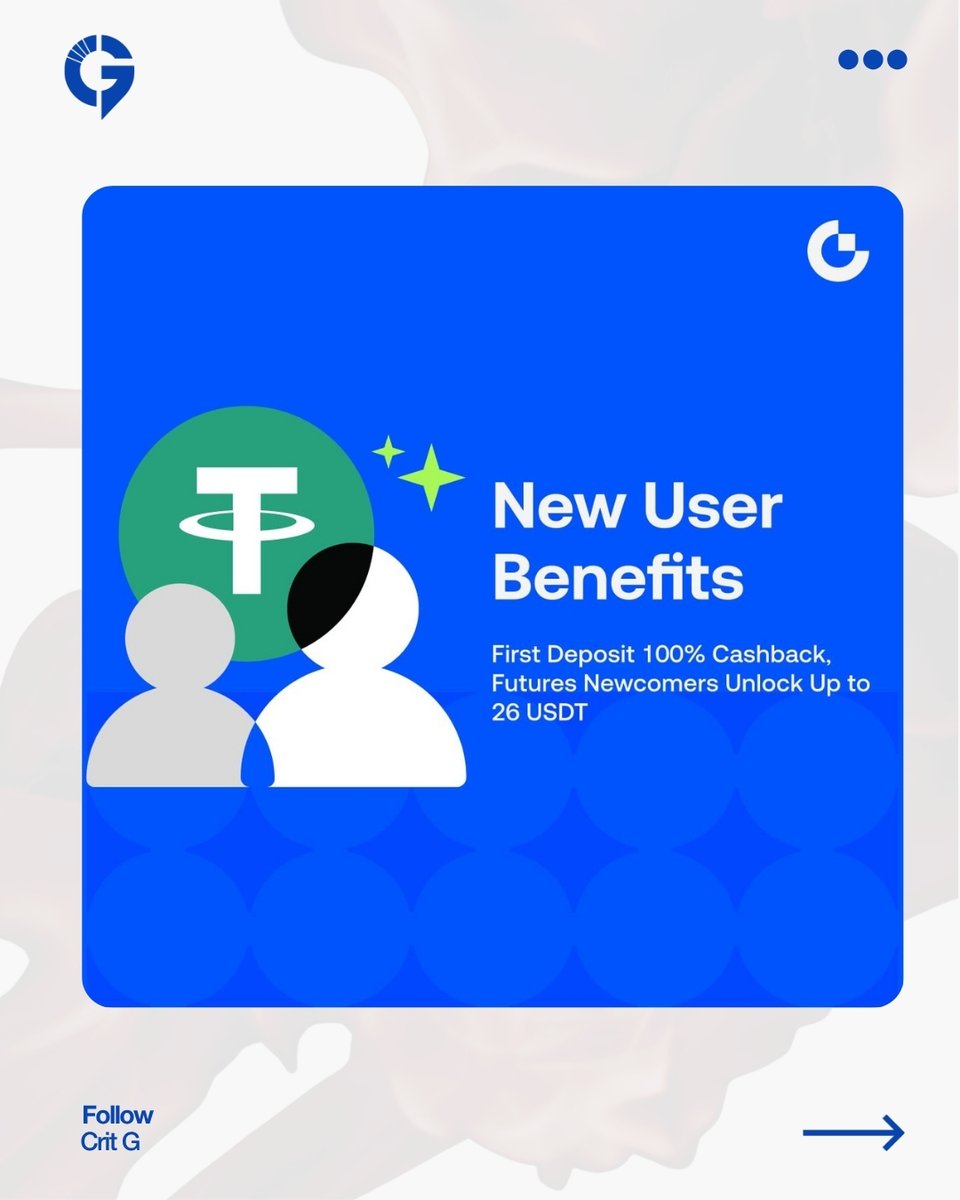 critg41's tweet photo. 🔥 Gate New User Benefits: 100% Deposit Cashback Win 26 USDT Futures Reward
⚡️ All rewards are auto-credited instantly
👇 Exclusive Benefits for New Users:
✔️ Deposit Gift: First deposit ≥ 20 USDT to enjoy 100% https://t.co/eBRxckGIFz
#Gate #Futures #NewUserBenefits https://t.co/UCbFv0moqx