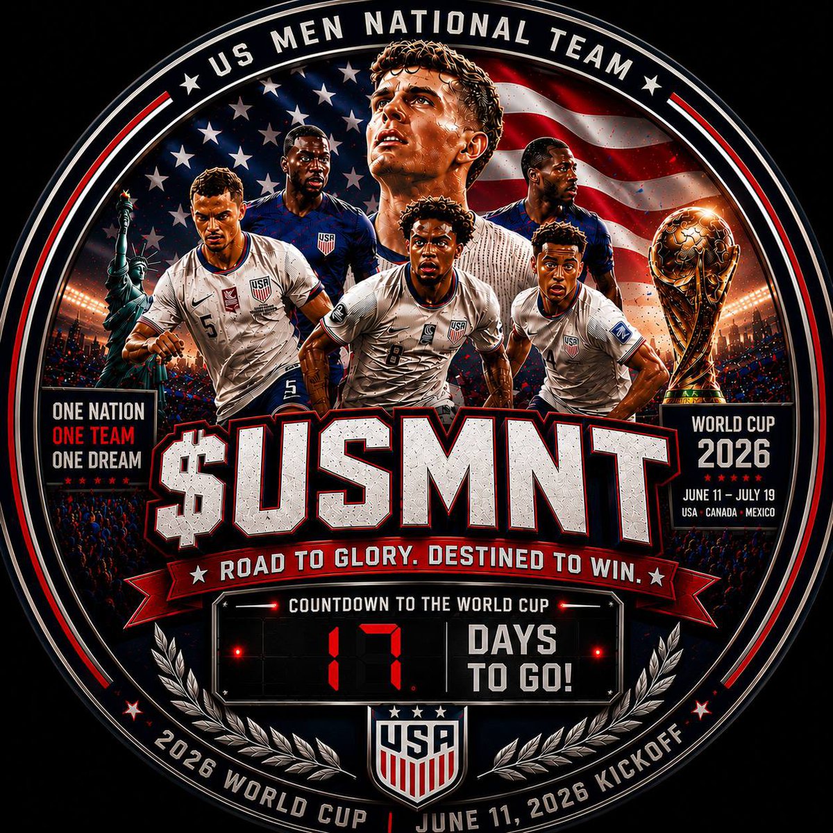 matycrypto's tweet photo. 17DAYS LEFT TO EMBACK ON OUR JOURNEY TO GREATNESS AND MAKING HISTORY $USMNT https://t.co/FjhtRzMUWb