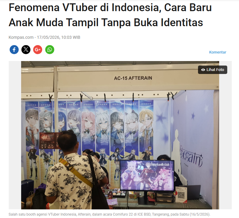 afterainPROJECT's tweet photo. Terima kasih kepada kak Alban Asgra Raditya dari Ohayo Jepang (Kompas) karena sudah meliput AfteRain di Comic Frontier 22 kemarin! 

Rainers bisa baca artikelnya di sini yaa 👇
https://t.co/HNrqWyuIpS

#AfteRain https://t.co/exCYMYY2OM
