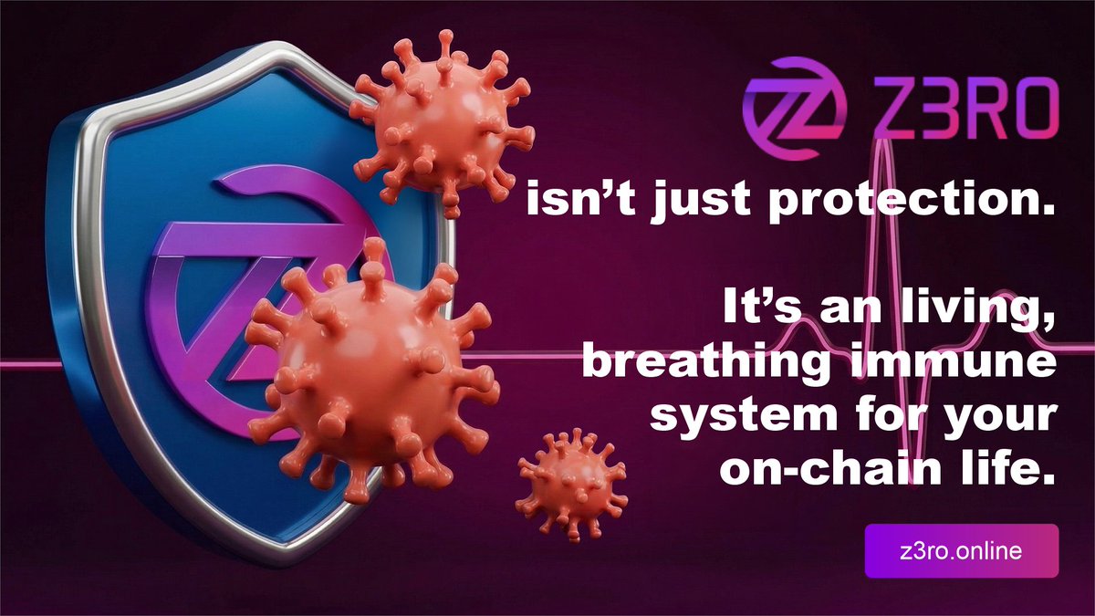 Z3ROOnline's tweet photo. 📯 AI predicts the hack → Firewall blocks it → Bots learn the trick → DAO votes for the fix.

💀 #Z3RO isn’t just protection; it’s a living, breathing immune system for your on-chain life.

⚡️ No more post-mortem tears. https://t.co/teGKnmTeVJ
