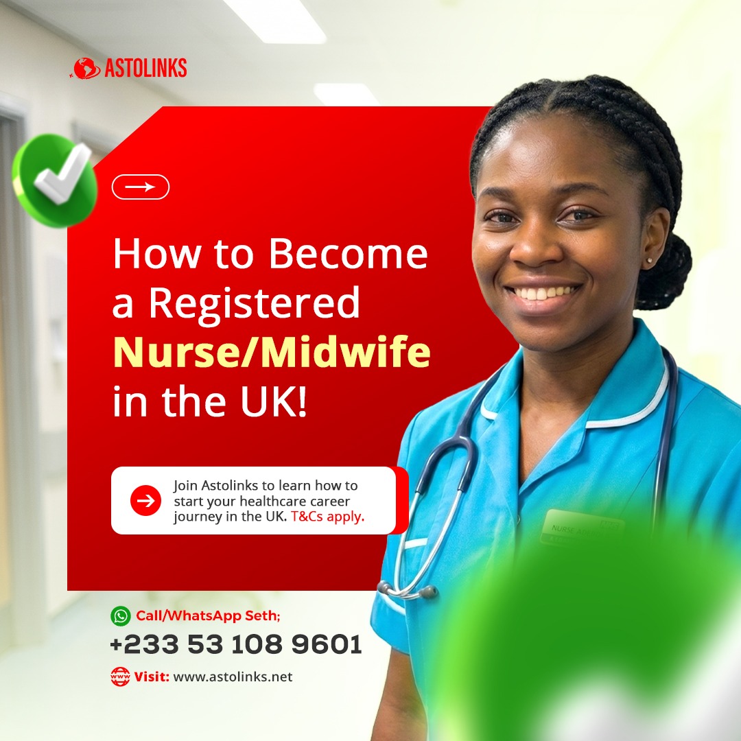 AstolinksInt1's tweet photo. Become a registered nurse/Midwife abroad.
You may ask how it all starts with the right guidance.
We’ve helped many students turn this dream into reality.
 Contact us on 0531089601 for the right support https://t.co/CL5dAOal7G