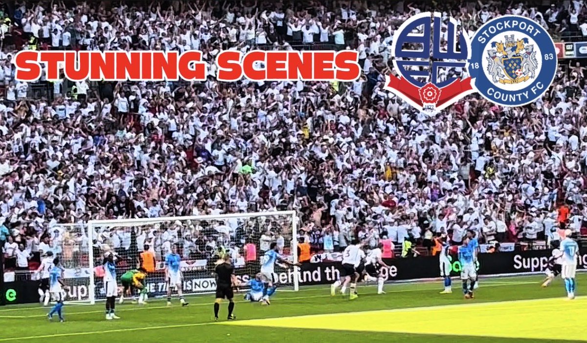 KilnerHarry's tweet photo. New Video🚨

Perfect view on @OfficialBWFC going wild and atmosphere 

Credit to @StockportCounty for holding their own in the first half

Video⬇️

https://t.co/81kVx9kUPE

#bwfc #hatters #scfc 

@TrottersBlog @bwfc00078 @BWFC_Latam @ConceptBWFC @bwfctalk @MannyRoad @bwfcbwfc https://t.co/fwmEEED9T8