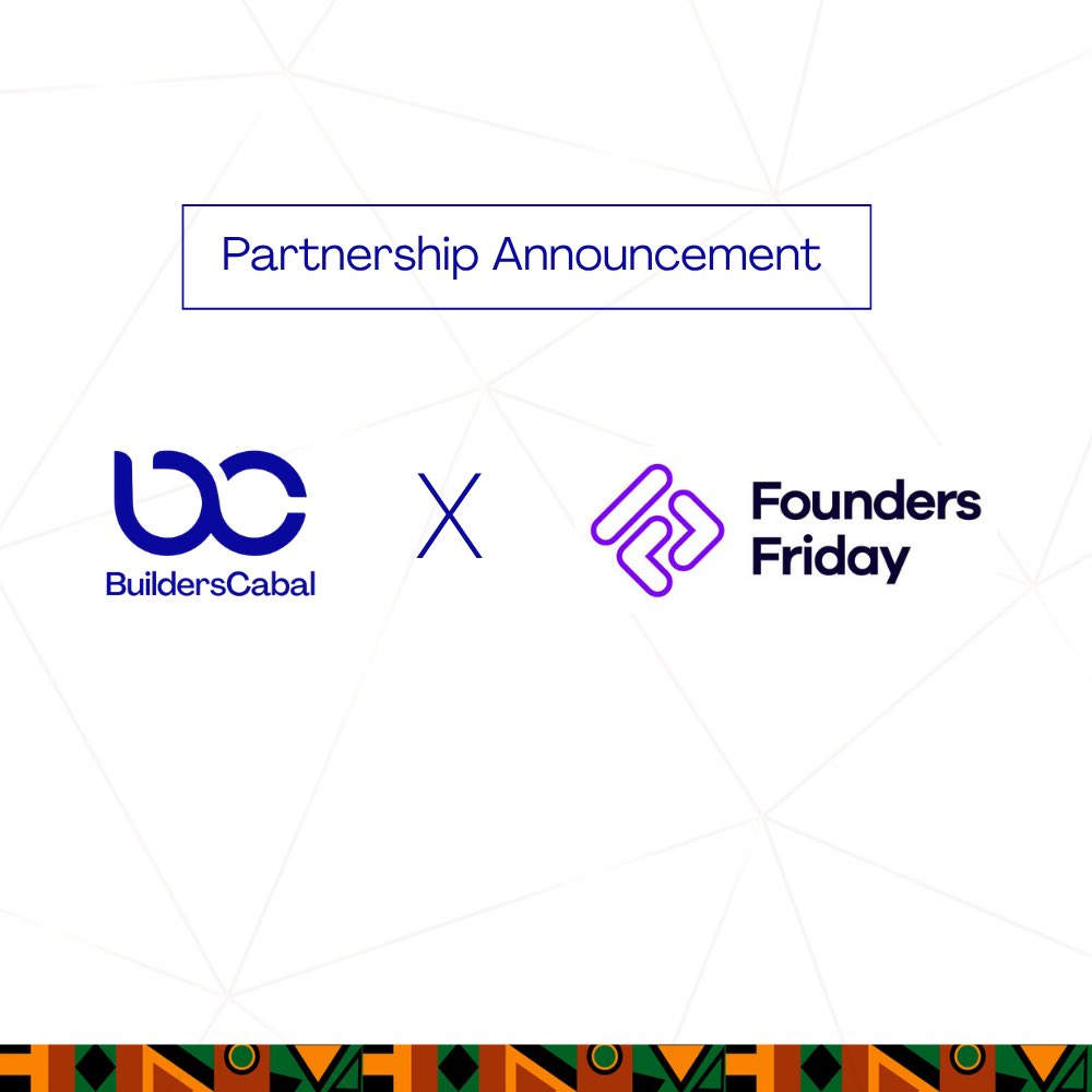 builderscabal's tweet photo. We’re excited to announce our partnership with FoundersFriday🚀

This is the start of something new for founders, operators, advisors and investors building tech companies in Africa 

An event is happening this Friday and you want to be in the room. Look out for our next tweet. https://t.co/S0btQwrxLB