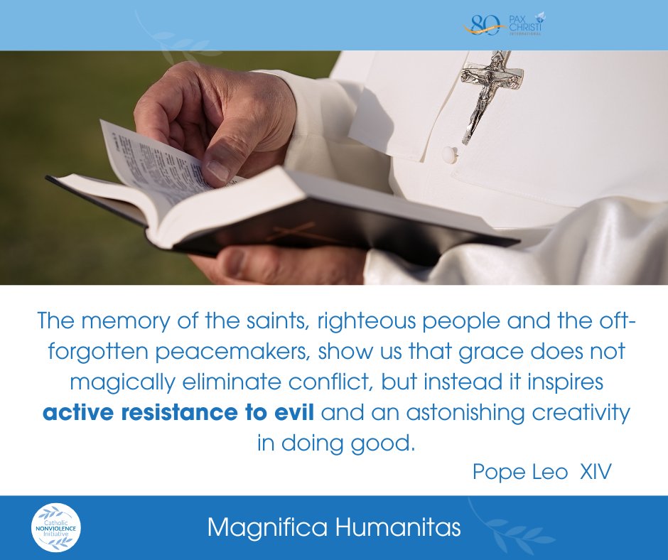 CathNonviolence's tweet photo. In a world wounded by war, division, fear, and rising violence, the call of Magnifica Humanitas to actively resist evil #Gospel Nonviolence https://t.co/1g32wq6T6g