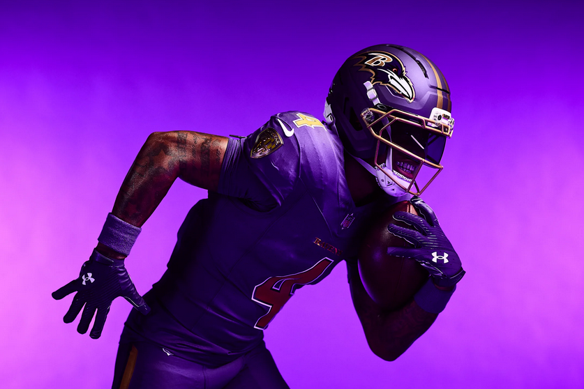 SpheraNFL's tweet photo. Nuevos uniformes con pequeños cambios para vestir a los Baltimore Ravens. https://t.co/2zY5FCScPT