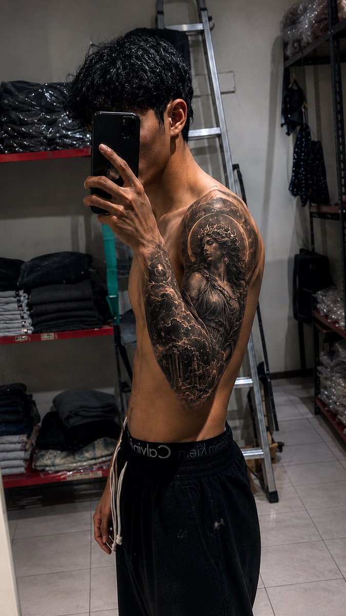 nesignifiepas's tweet photo. obsessed gw ngebentuk badan kaya begini, btw ini di edit AI ya dari hasil gw mirror sehabis workout dirumah. gw mulai dari berat badan gw yang cuman 47kg dan tinggi badan 170cm, semoga konsistenti dan apa yg gw manifesting saat ini berbuah hasilnya https://t.co/AhYVFrjo1s