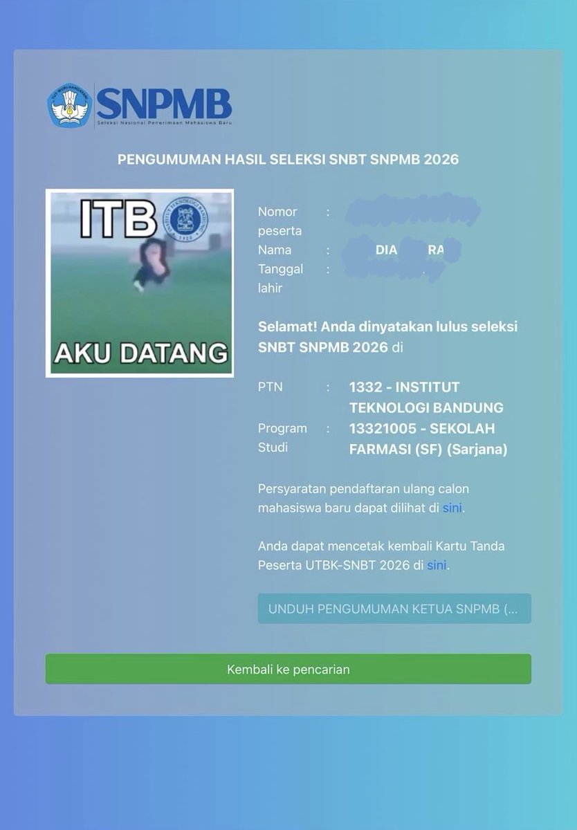 ayuy dah lolos sf itb tweet media