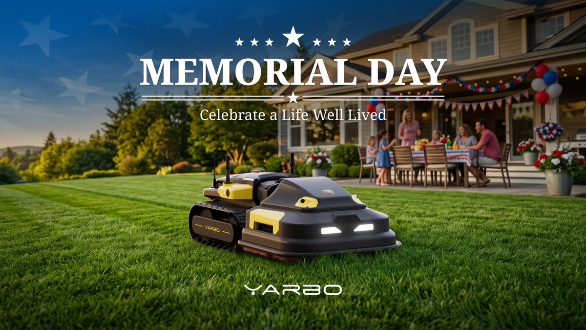 yarboglobal's tweet photo. Memorial Day vibe:
Grass growing ✔️
Sun out ✔️
More time with the people who matter most ✔️
Yarbo makes that last one possible. 🤖
Learn more: https://t.co/v7byrKFTJS
#Yarbo #MemorialDay #RoboticMower #Lawncare #smartyard https://t.co/ln1IxmodNc