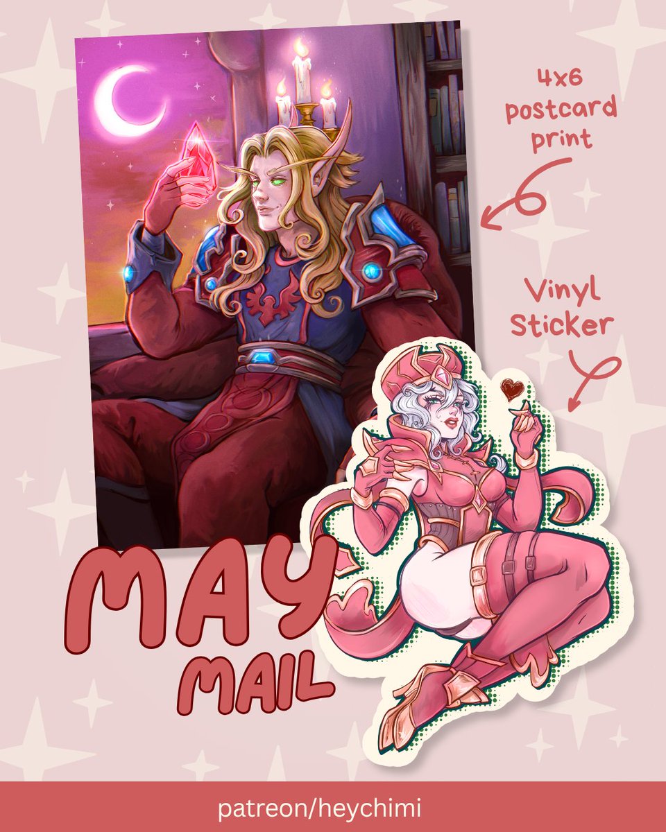 HeyChimi's tweet photo. May's rewards I couldn't resist giving Astalor and Whitemane the spotlight they deserve for the prints. Only a few days left to get this print + vinyl sticker pack! link in bio/below 👇 https://t.co/ioUOTt6dWz