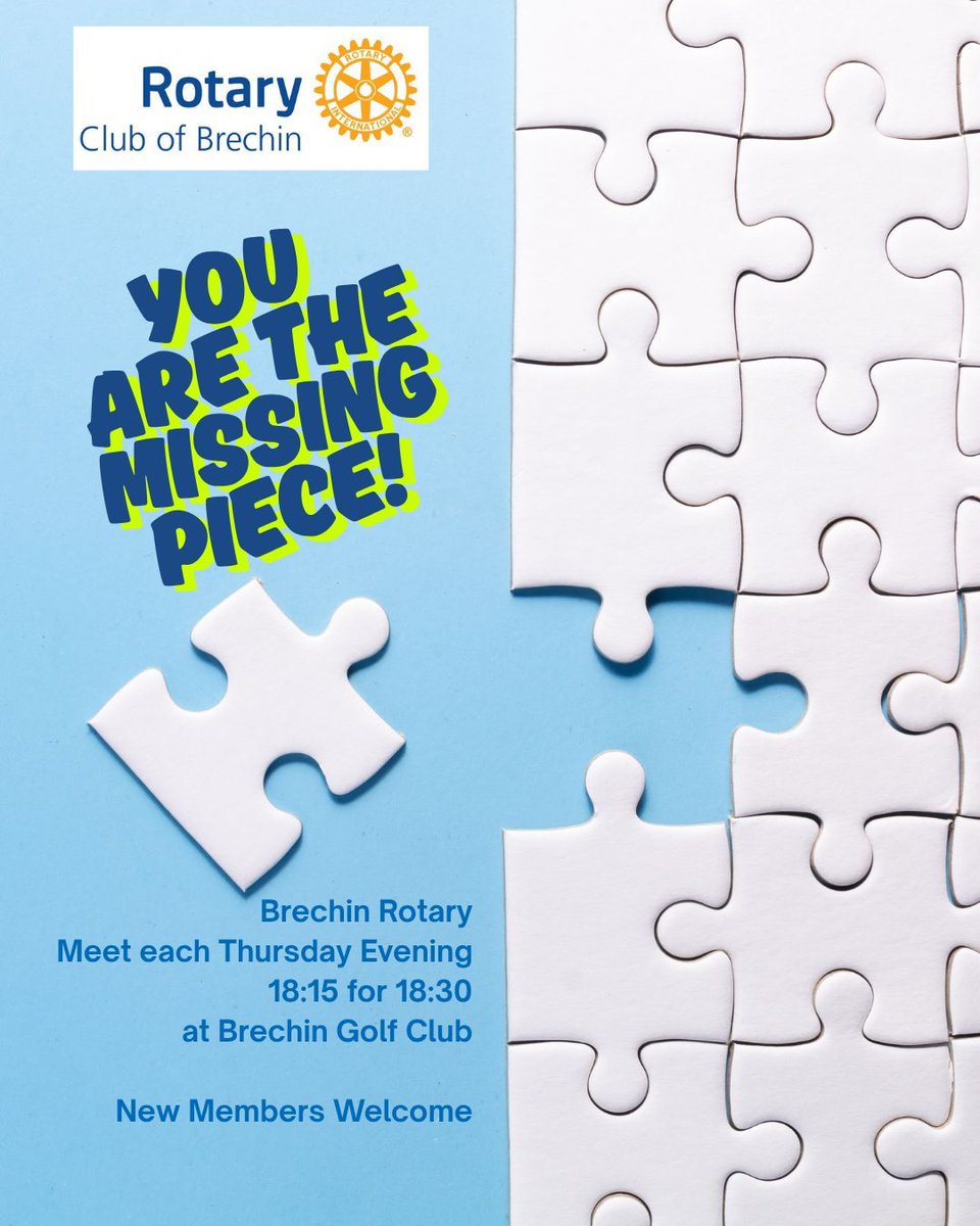 Brechin_Rotary's tweet photo. 🧩 Something’s missing… is it YOU?

We’ve got ideas.
We’ve got energy.
We’ve got momentum.

But communities only grow when people step forward.

Good communities don’t happen by accident.
They happen when PEOPLE OF ACTION get involved.

📍 Thursdays | Brechin Golf Club https://t.co/bks9E9czsf