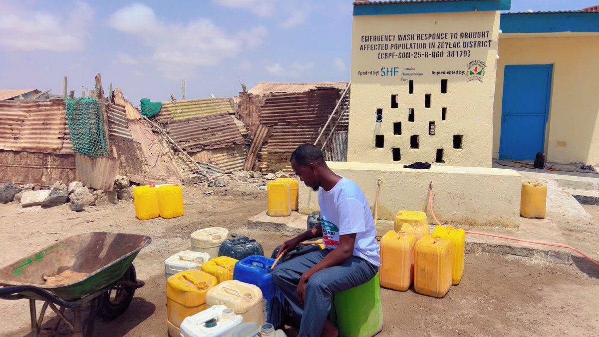 candlelightsom's tweet photo. To strengthen WASH services in Zaylac, Candlelight constructed an elevated concrete water tank, installed security fencing and rehabilitated two rooms of a water kiosk.

This intervention was supported by @shf_somalia 
#HumanitarianAction #SHF #DroughtResponse https://t.co/i8PCiVoHiF