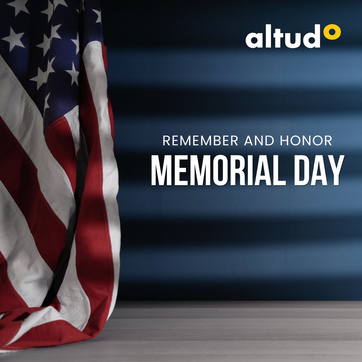 GoAltudo's tweet photo. This Memorial Day, we honor the fallen heroes whose sacrifices inspire strength, resilience, and gratitude across generations.  From all of us at Altudo, gratitude to service members and their families.
 
#MemorialDay #MemorialDay2026 https://t.co/TzH7WjIVll