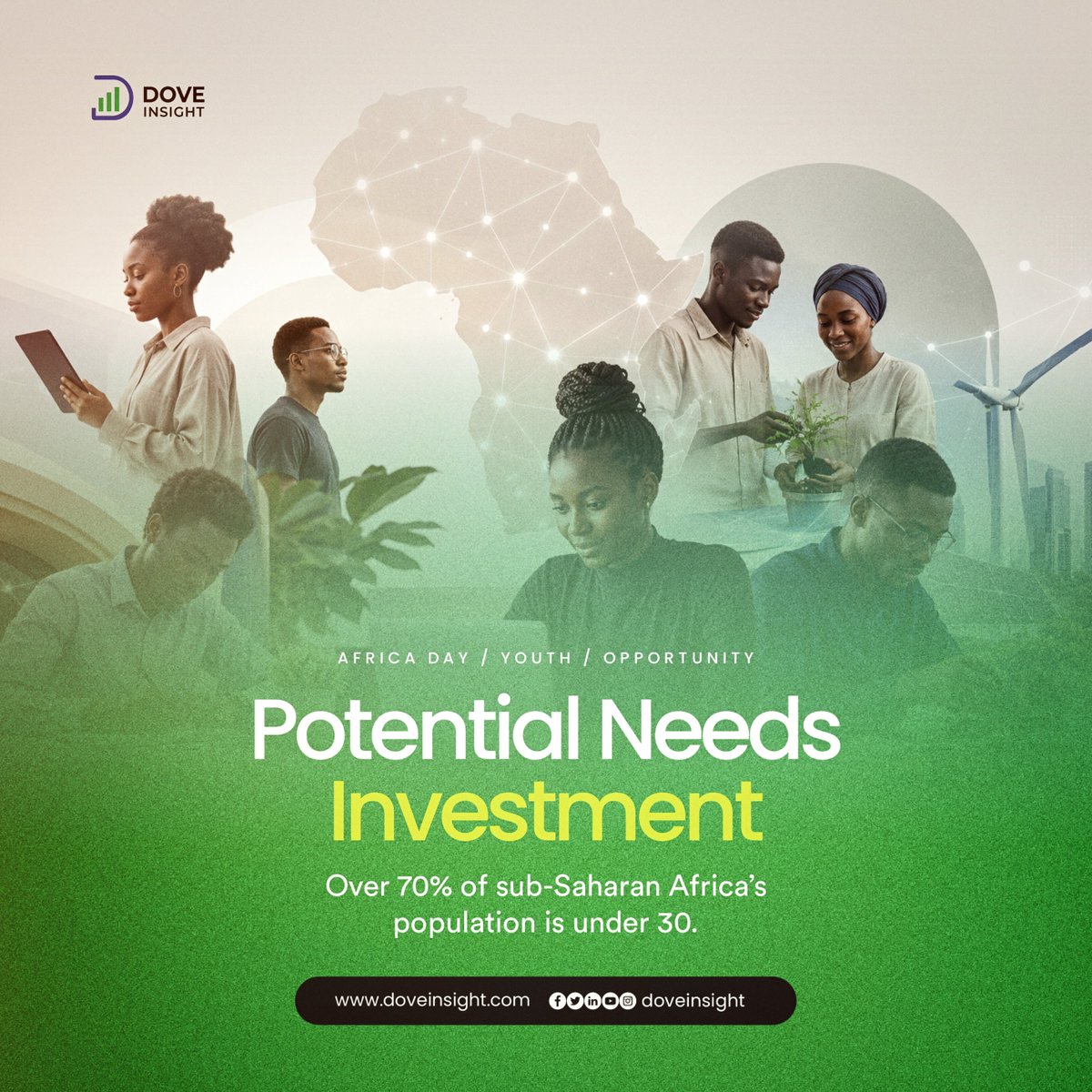 DoveInsight's tweet photo. Happy Africa Day 🌍 

Africa: over 70% of SSA is under 30 (UN). Without investment in education, digital access, healthcare &amp; jobs, demographics alone aren’t enough. Human capital becomes national capital only when systems work.

#AfricaDay #HumanCapital #DevelopmentSystems https://t.co/okiefJ9DVt