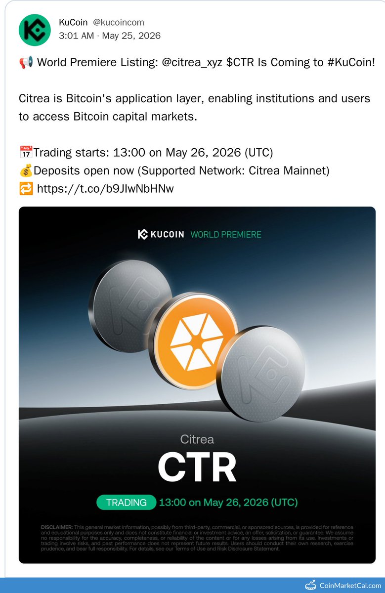 CoinMarketCal Bot tweet media