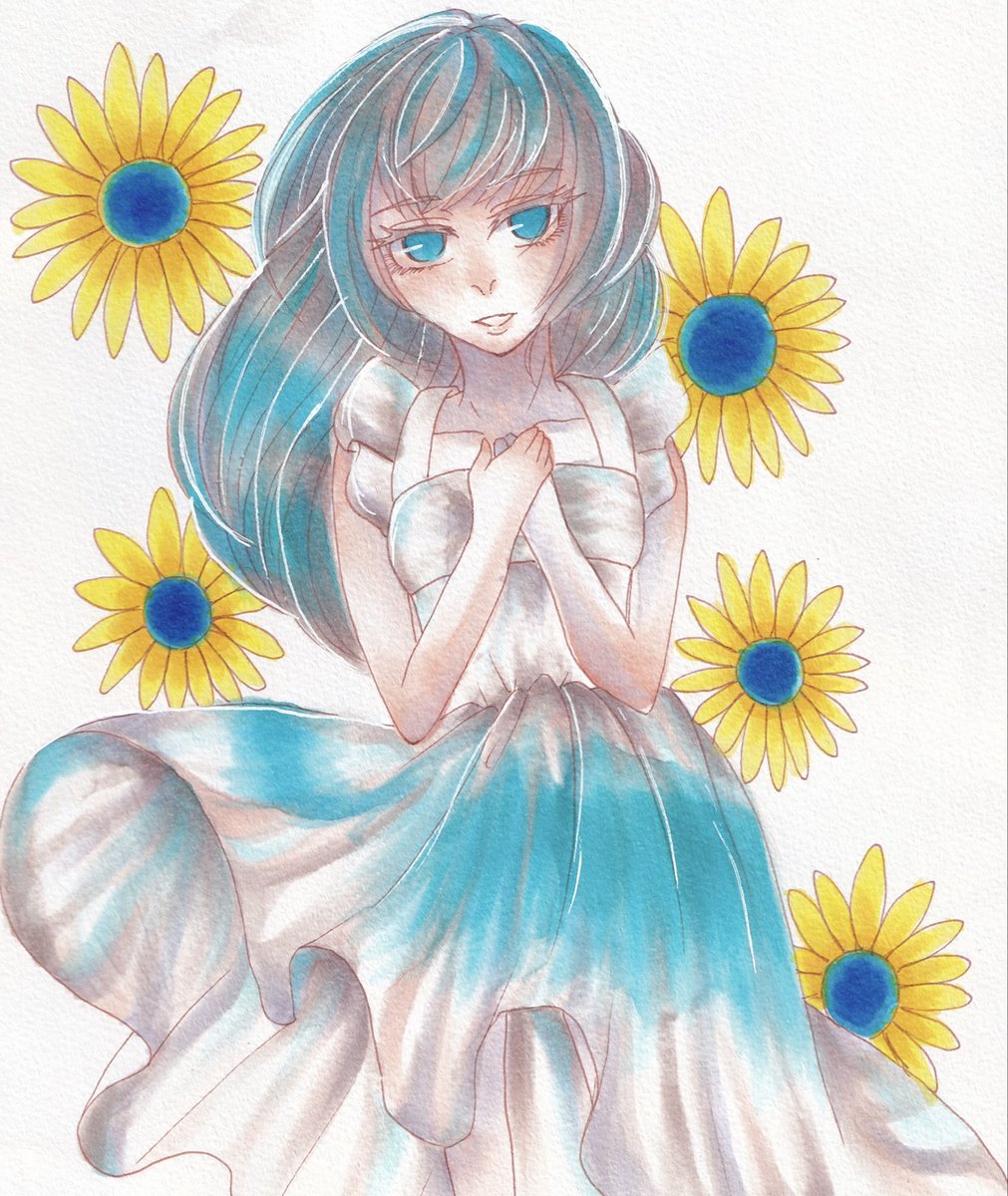 向日葵の成長 #コピック #イラスト #アナログイラスト #アナログ絵