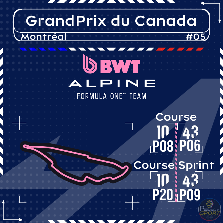QuittetJonathan's tweet photo. 🟦ALPINE F1🟦

🇨🇦 GrandPrix du Canada
22 au 24 Mai 2026

#CanadianGP | #F1 | #F1Sprint
#Alpine / #RenaultGroup / @AlpineF1Team https://t.co/lkBuvTzT6f