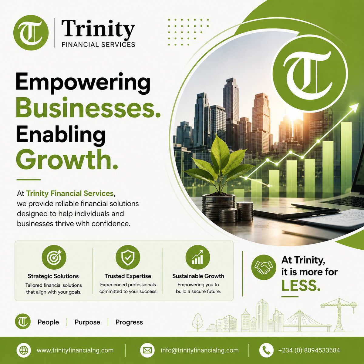 TrinityFinancia's tweet photo. Empowering Businesses. Enabling Growth. 💚

At Trinity Financial Services, we provide reliable financial solutions designed to help individuals and businesses thrive with confidence.

🌐 https://t.co/f4XZ1mx9qL
📧 info@trinityfinancialng.com
📞 +234 (0) 8094533684 https://t.co/RngtXoZkyi