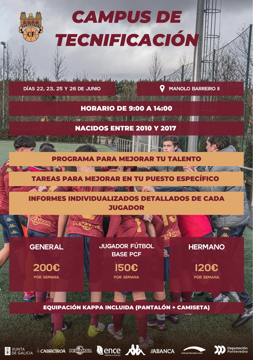 CanteraPCF_'s tweet photo. 🦴 Campus de tecnificación 

🔹 Programa para mejorar tu talento
🔹 Tareas para mejorar en tu puesto específico 
📝 Informes individualizados detallados de cada jugador 

https://t.co/Za4Gt7Eizi https://t.co/LnesDGaIEO