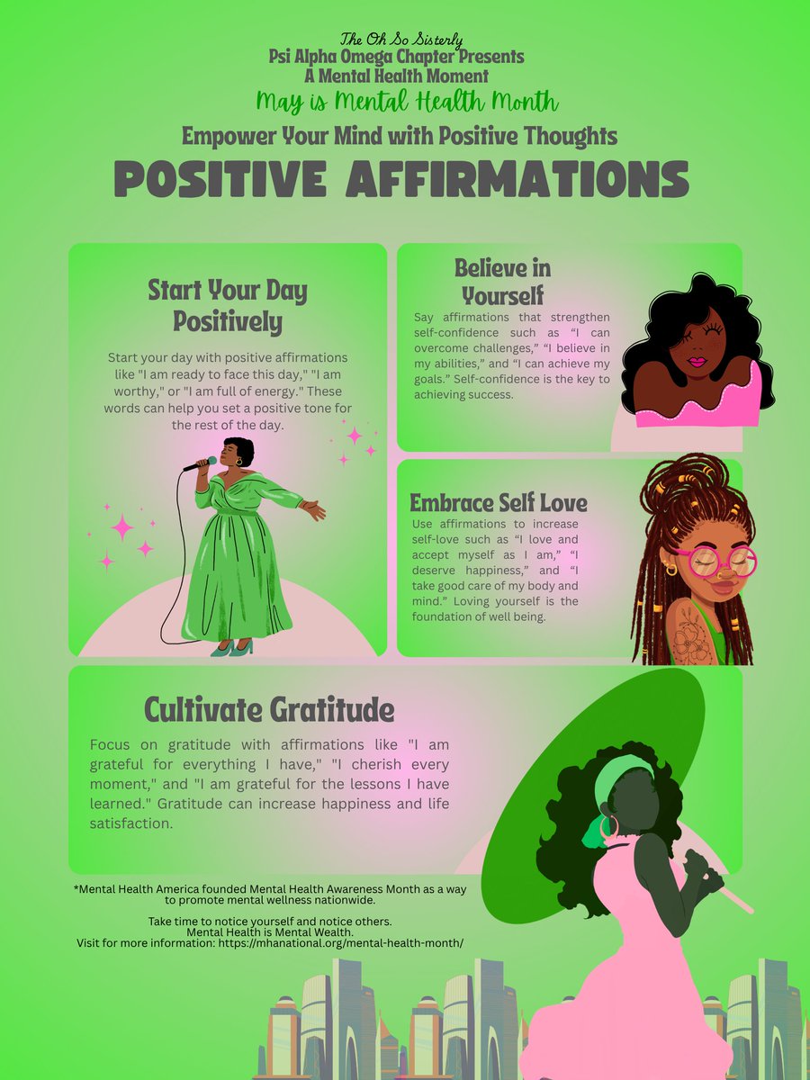 PsiAlphaOmega's tweet photo. May- Mental Health Awareness Month. This year's theme, "More good days together", reminds us to stay the course &amp; push forward. On the horizon- opportunities to connect, create new memories, &amp; advocate for good things. #PAOinExcellence #PsiAlphaOmega #aka1908 #WellnessJourney https://t.co/wkFfI1vefk