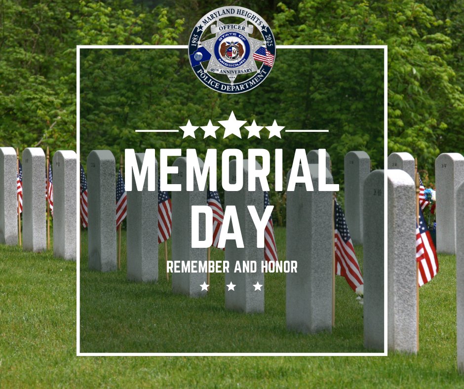 MHPolice's tweet photo. Memorial Day -

Today, we pause to honor and remember the brave men and women who made the ultimate sacrifice for our country. 

Their courage, dedication, and selflessness have shaped the freedoms we enjoy every day.

Have a safe Memorial Day. https://t.co/r11byBZLK5