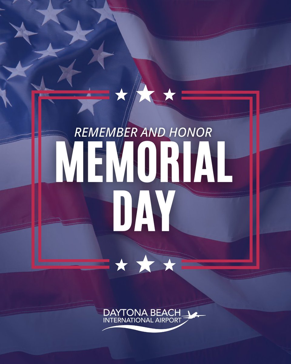 FlyDAB's tweet photo. 🇺🇸 Today, DAB honors and remembers all who gave their lives in service to our country. We are forever grateful.

#FlyDAB #MemorialDay #DaytonaBeach https://t.co/GuLN6VrX0G