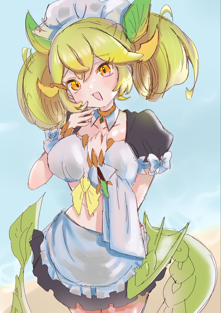 turukedama's tweet photo. ドラゴンメイド パルラちゃんと
海🌊✨️✨️✨️ https://t.co/xwiKrPxj0j