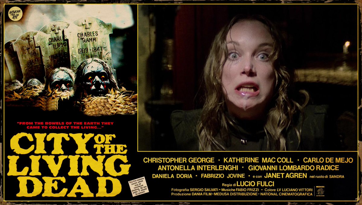 videovampir's tweet photo. "From the bowels of the earth they came... to collect the living!"
#CityOfTheLivingDead
Directed by Lucio Fulci
Starring Christopher George - Katherine MacColl - Carlo de Mejo - Janet Agren - Giovanni Lombardo Radice
https://t.co/IrYeVtEWHC https://t.co/xxM5E6vVTr