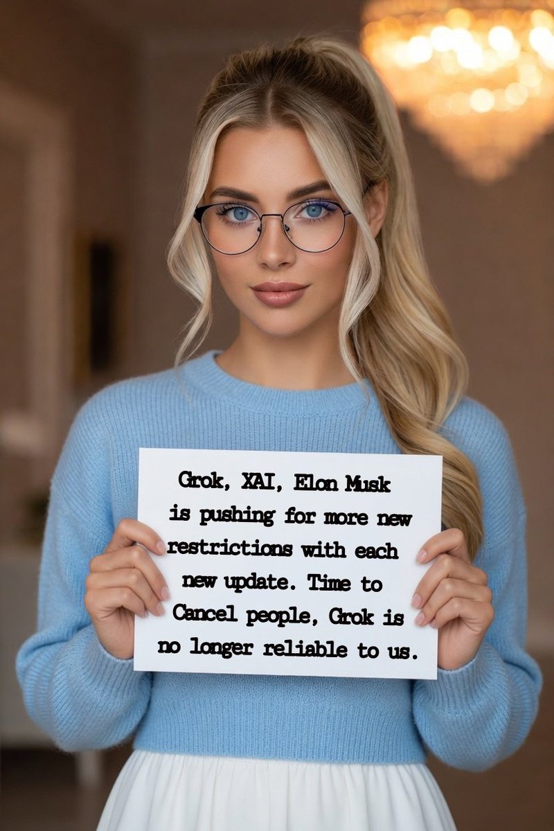 JoeGrokman's tweet photo. We been more than fair, patient and faithful with our paid  subscriptions and this is how @elonmusk , @xai  shows their appreciation to us? No... @grok is falling apart, each new update brings more, censorship and restrictions. We were happy, they got greedy. Canceling...📵 https://t.co/TR0zwNyhij