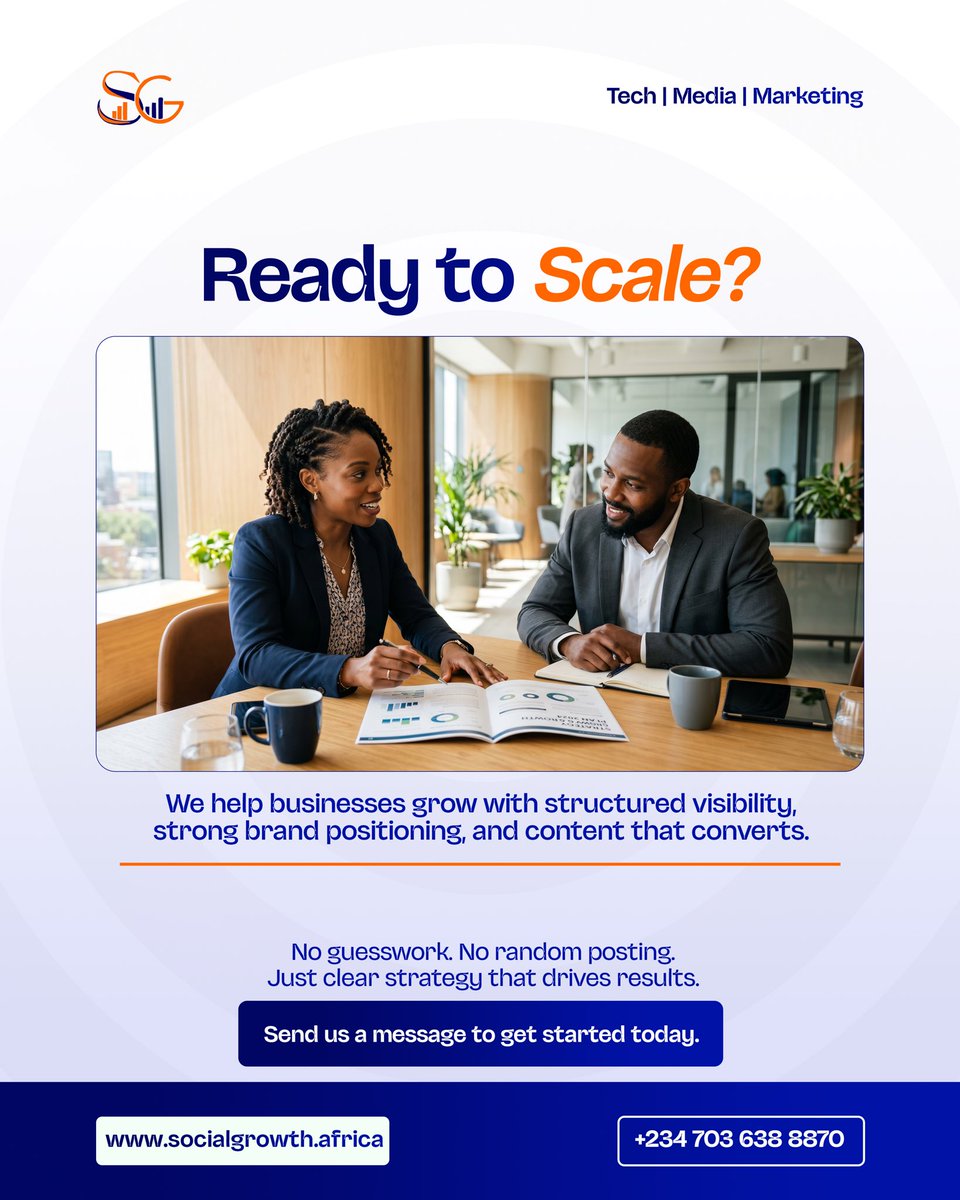 offical_SGA's tweet photo. If your business is not scaling, it’s not because you’re not working hard.
It’s because you don’t have the right system.
We help brands move from inconsistency to structured growth visibility, authority, and conversions.
If you’re ready to scale, let’s build it properly. https://t.co/9BfSwpLHqw