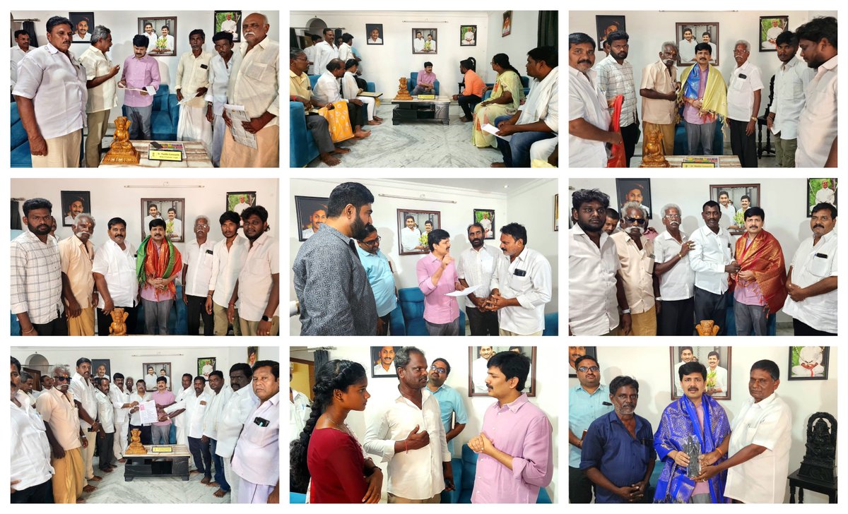 GuruMYSRCP's tweet photo. వివిధ సమస్యల పరిష్కారం కోసం తిరుపతి పార్లమెంటు నియోజకవర్గానికి చెందిన ప్రజలు ఎంపీ మద్దిల గురుమూర్తి గారిని మర్యాదపూర్వకంగా కలిశారు. సమస్యలు తెలుసుకొని వెంటనే పరిష్కరించేందుకు ఎంపీ గారు చర్యలు తీసుకొన్నారు..
#𝗔𝗱𝗺𝗶𝗻𝗣𝗼𝘀𝘁 #grievances #MPTirupati #MPOffice #TirupatiParliament