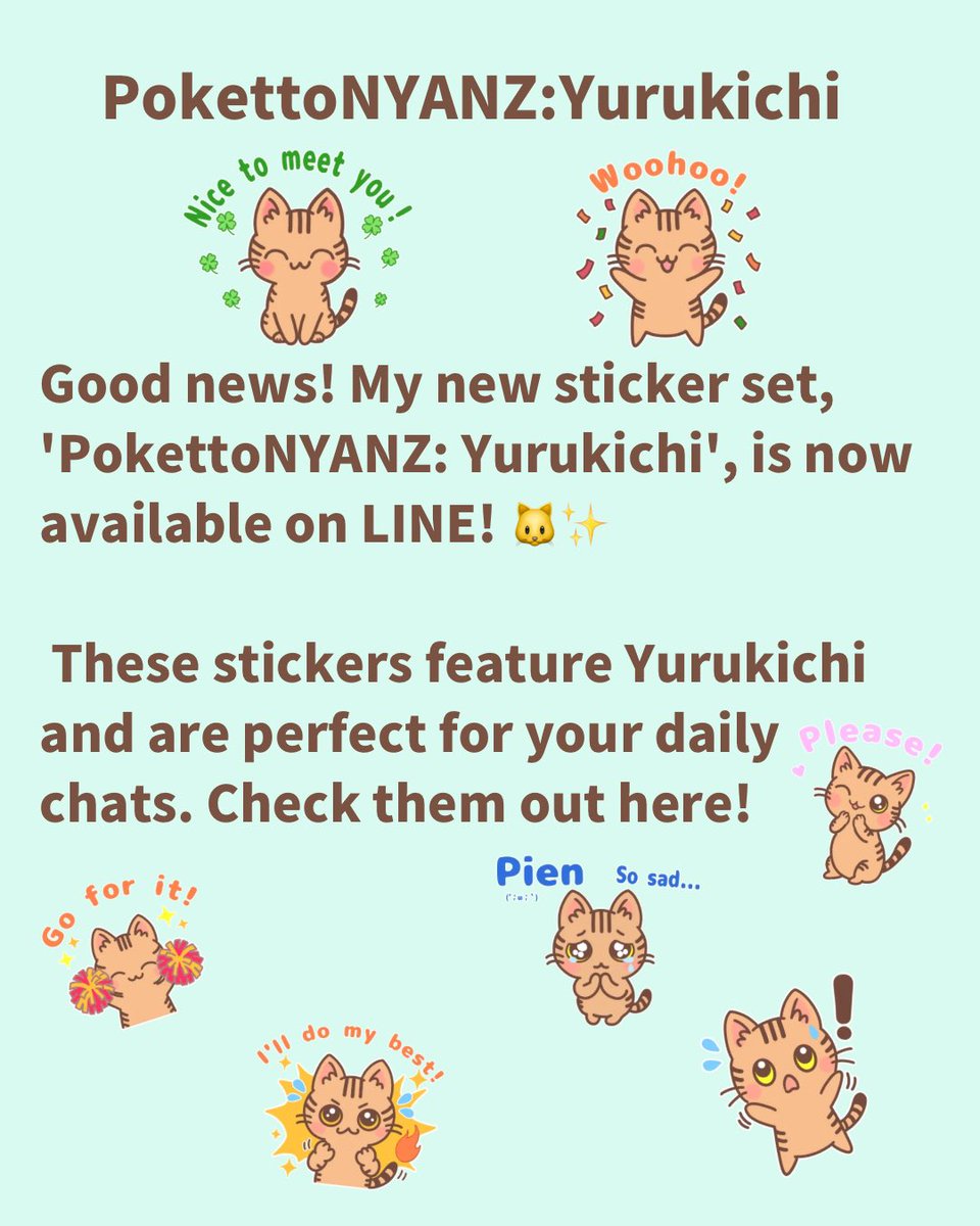 PokettoNYANZ's tweet photo. ▼ Get yours here!
https://t.co/BugcZtX2Al

#PokettoNYANZ
#Yurukichi 
#LINEStickers 
#Kawaii
#catillustration 
#catart
#catdrawing https://t.co/rrYalCY0IV
