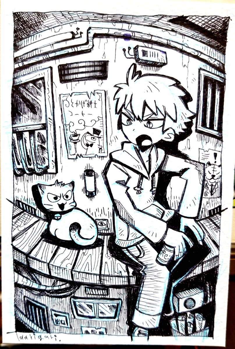 MKarigari's tweet photo. 先日、デザフェスの会場で描いていたボールペン画✏️
コミティアではさらに追加してもって行きたい��す
#一次創作 #イラスト #oc https://t.co/PGToHrI7mI