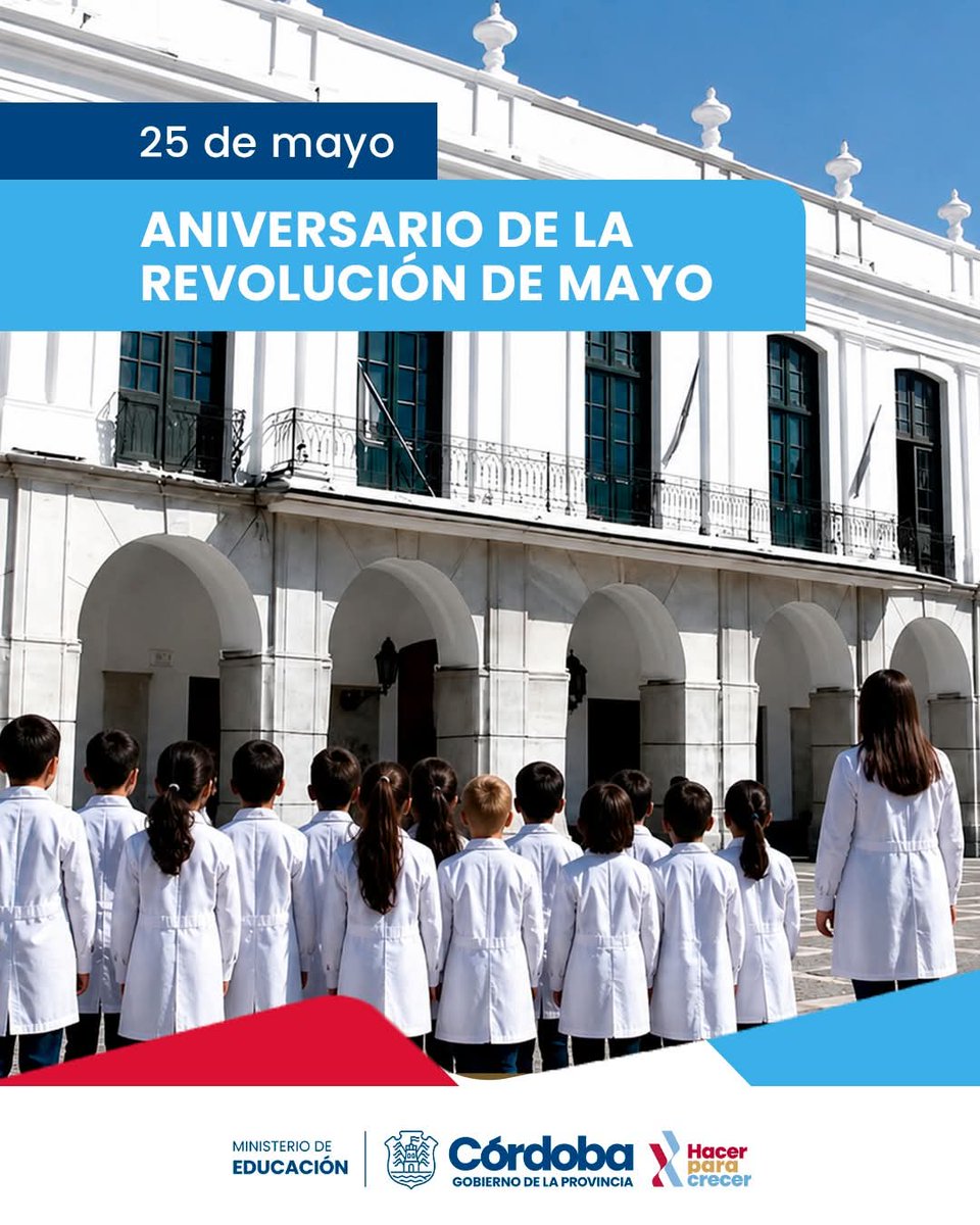 jorgelinag72's tweet photo. 🇦🇷 Hoy conmemoramos el 216° aniversario de la Revolución de Mayo, un hecho histórico que marcó el inicio del camino hacia nuestra independencia y la construcción de una patria libre y soberana.

¡Viva la Patria! 🇦🇷 https://t.co/6ZhVBsN6Kr
