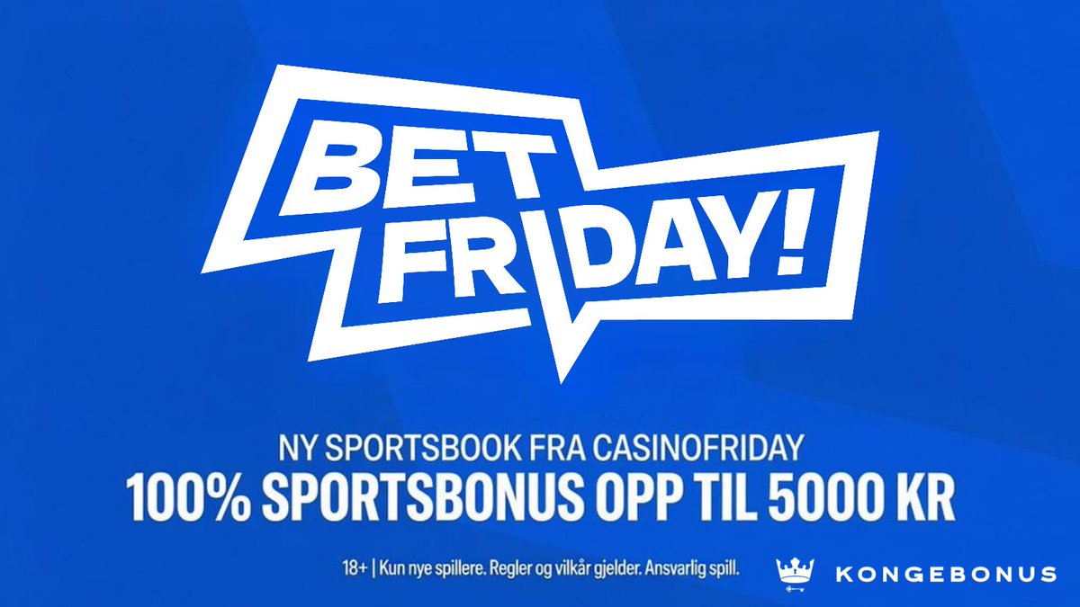 Kongebonus_NO's tweet photo. (1/2) - Rykende fersk sportsbook fra skaperne av CasinoFriday! 
Masse aktiviteter både før, under, og etter Fotball-VM!
- 100% oddsbonus (5000 kr)
- Ukentlige free bets
- Odds combo
- Tidlig cashout https://t.co/lH4uSzDQJj