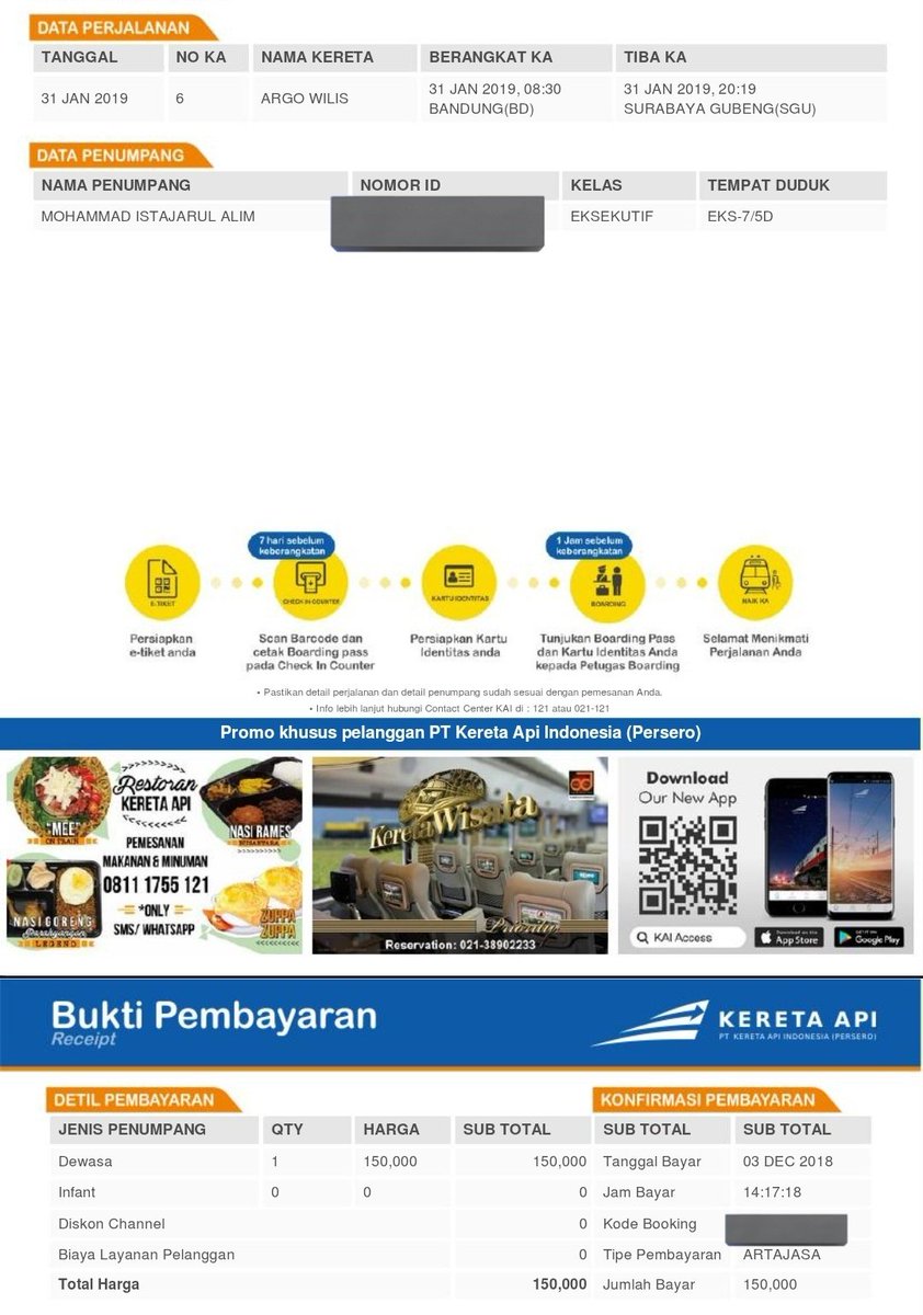 istajarul's tweet photo. @Aesculapius_by 2019 Argo Wilis full trip Bandung-Surabaya. Ada tandingan lebih murah lagi? Tapi jujur, ini pas ada event promo KAI, jadi dapat murah. 😅 https://t.co/FM9otjuE1D