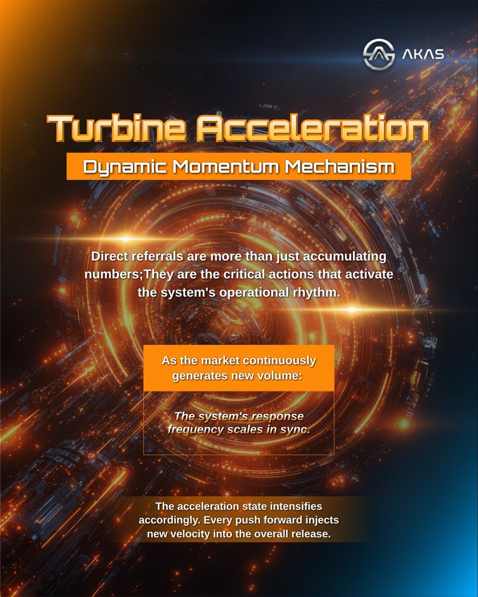 AKASOfficial_'s tweet photo. π Turbine Acceleration! Driving Direct Referral Performance!
Every real market push
injects continuous momentum into the overall release system π₯
#AKAS #TurbineAcceleration #DynamicMechanism #DirectReferralPerformance #SystemConsensus #StructuralGrowth https://t.co/GrjVunUJqA