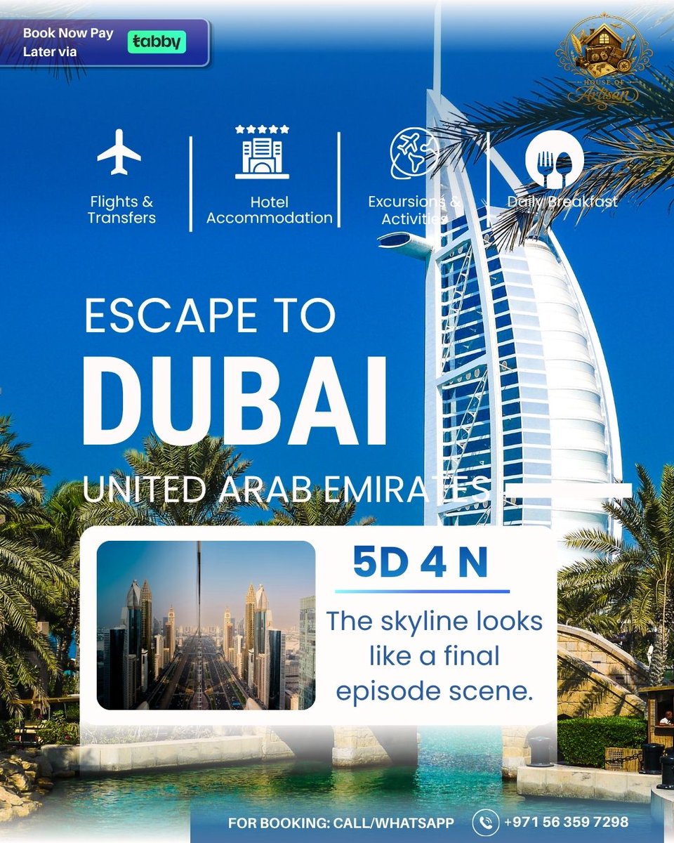 houseofartisan_'s tweet photo. POV: the protagonist finally reached Dubai  

For inquiries and bookings: 
📞 Call: +971 56 359 7298 
📞 WhatsApp: https://t.co/LPEilQOLjp  

#dubaii #dubaipackages #houseofartisan #booknow #TravelGoals https://t.co/jJBzdBfjHV