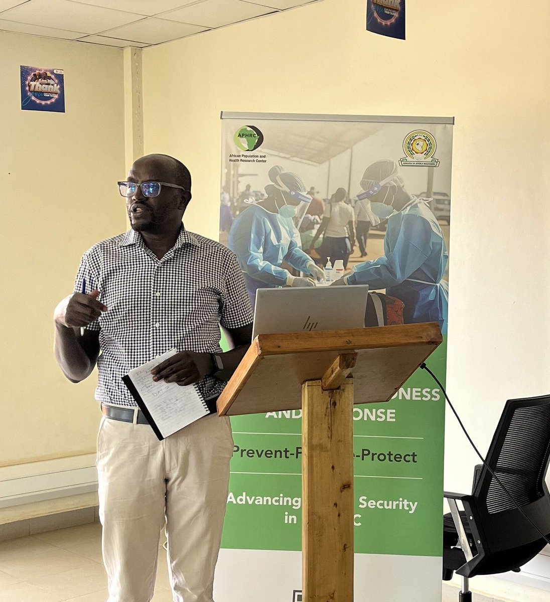 aphrc's tweet photo. As the world responds to the Ebola virus outbreak, preparedness cannot pause. Even as emergency response teams are activated, sustained investment in frontline capacity remains critical because the strength of any health security system is ultimately tested at the point of entry.

This week, #IamAPHRC and the East African Community (EAC) Secretariat's EAC Pandemic Preparedness and Response project teams are on the ground in Zanzibar's seaport and the Namanga Point of Entry, training border health officials and key stakeholders across six core areas:
✅ Detection & Reporting
✅ Simulation Exercises
✅ Infection Prevention & Control (IPC) at Points of Entry
✅ WASH Measures
✅ Psychosocial Support
✅ Event-Based Surveillance
✅ Risk Communication and Community Engagement

This marks the conclusion of a Points of Entry Capacity Strengthening Series that began in early May, spanning some of East Africa's busiest border crossings: the Elegu–Nimule border in northern Uganda and the Uvira–Gatumba border in Burundi.

The APHRC–EAC partnership continues to build a region where no point of entry is a weak link in the health security chain.

#IamAPHRC #HealthSecurity #PandemicPreparedness #BorderHealth  #EAC #PublicHealth #EastAfrica 

@amveyange @CKyobutungi @DMdiarafa @RatemoJuliet @williamsila @MangwanaVJ @deborahndlovu @ndonyesarah @DorcasOdhiambo @Chris_Maero @dia_diama