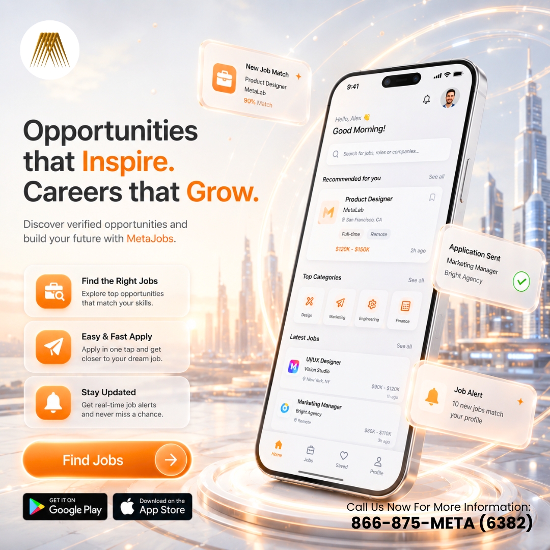 MetaSenseInc's tweet photo. ✨ Your Future Starts with MetaJobs by MetaSense Marketing
🚀 Discover AI-Powered Career Opportunities
💼 Connect with Top Employers Smarter &amp; Fast

📱 Download Now
🍎 App Store : https://t.co/zFkgl8fvvy
▶️ Google Play : https://t.co/ZjPESBxfZw

#MetaJobs #MetaSenseMarketing https://t.co/wMpDleHdSZ