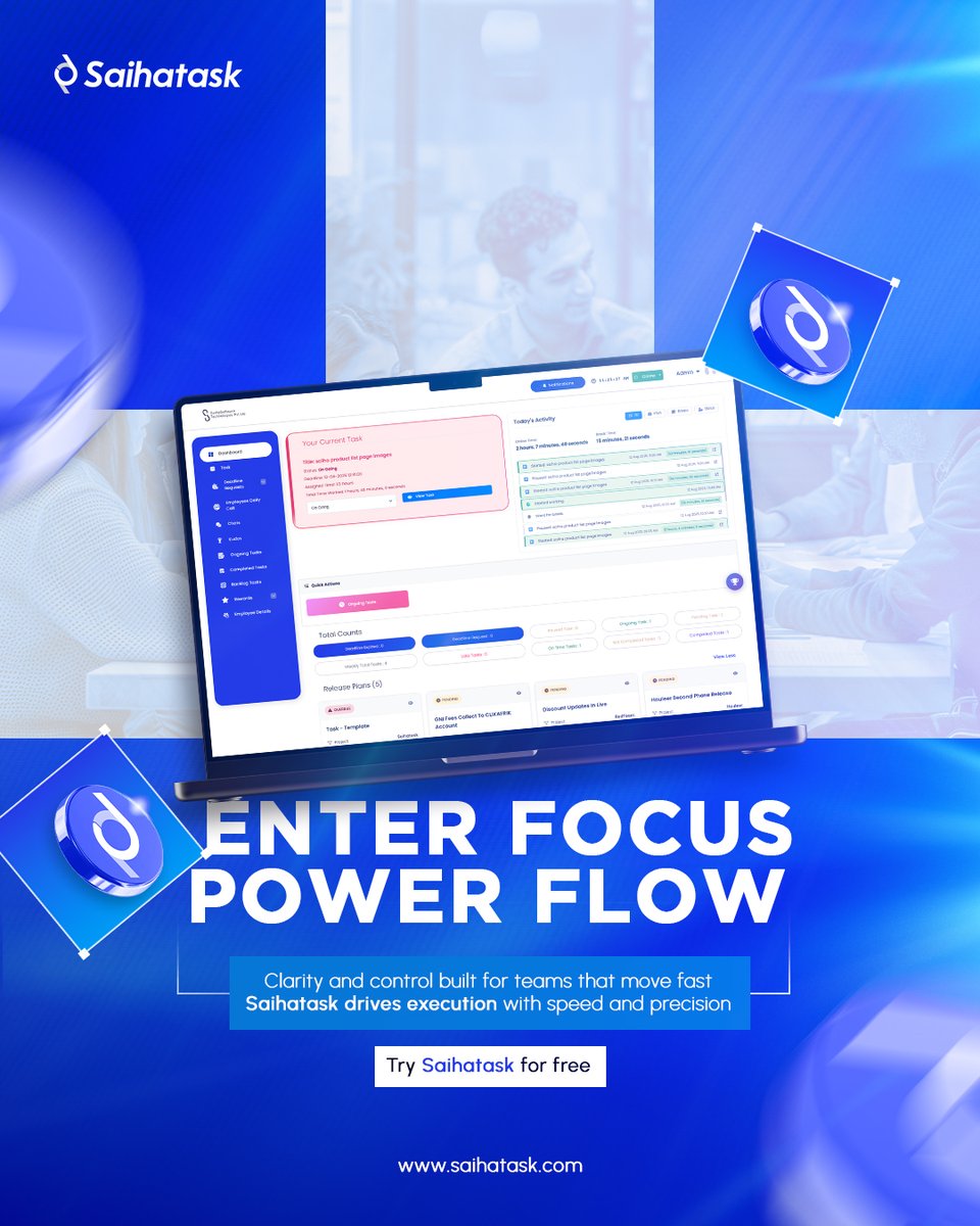 saihatask's tweet photo. Fast-moving teams need smarter workflows. 

Saihatask helps teams track tasks, stay focused, and boost productivity without delays.  
https://t.co/pA3RDfaWCo

#TaskManagementSoftware #WorkflowManagement #Saihatask #Saihasoft https://t.co/UoYvvFV9gE