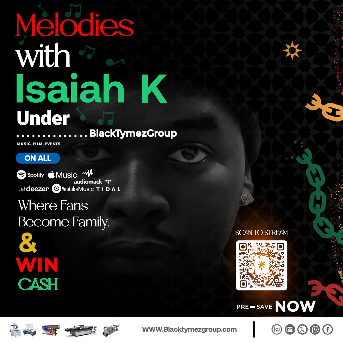 Black_Tymez___'s tweet photo. Melodies With Isaiah K under #BlackTymezGroup is now available on all streaming platforms worldwide.

This is more than music; it’s a family movement where every listener becomes part of the journey. Stream your favorite Isaiah K songs, connect with the Black Tymez community. https://t.co/YNTWVLuZSR