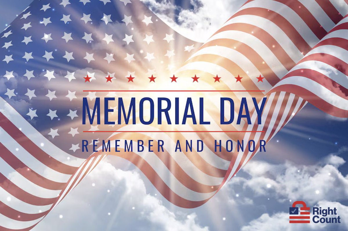 RightCount's tweet photo. This Memorial Day, we honor the brave men and women who gave their lives in service to our country. Their sacrifice is a reminder that the freedoms we cherish must never be taken for granted. A strong republic depends on those freedoms and on the civic foundations they defended. https://t.co/LPVNqaoLgB