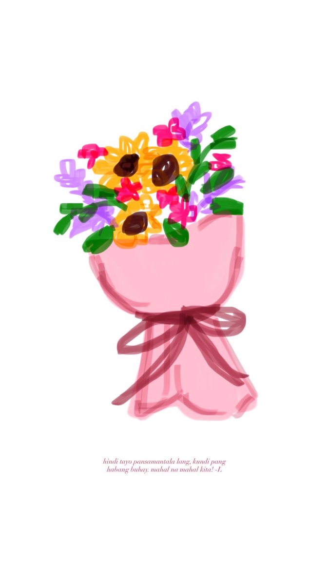 akinghiraiah's tweet photo. my girlfriend surprised me with flowers she drew right before we started watching the mv for 'habangbuhay pansamantala' 💖🪽 @clfrnia_maki 

and under it she wrote "hindi tayo pansamantala lang, kundi pang habang buhay"

#habangbuhaypansamantala https://t.co/G53V5kKoyB