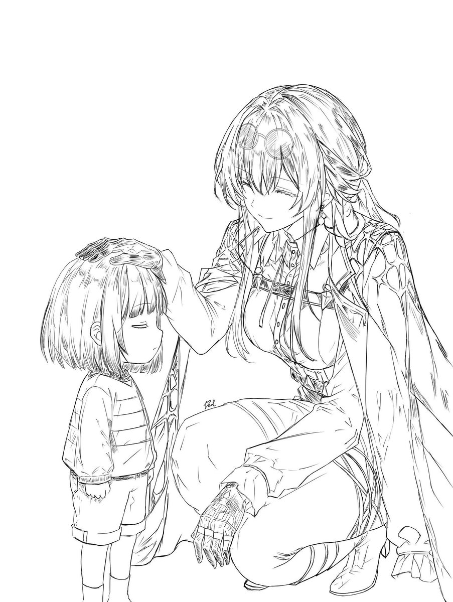 Vedant633's tweet photo. WIP

Drew this for a friend @kuuvahkii 
Two of his favorite worlds meeting for a moment :))

#HonkaiStarRail #Kafka #Undertale #HSRFanart https://t.co/Nrte7DVOV4